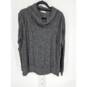 Nine West Women's Black Heathered Long Sleeve Cowl-Neck Sweater Size XXL